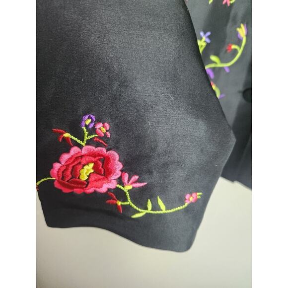 Vtg Coldwater Creek Silk button front embroidered lightweight jacket sz xs boho - Picture 4 of 10